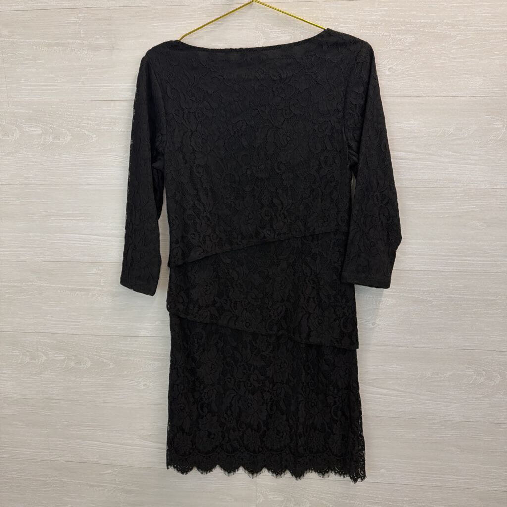 J McLaughlin Black Lace Long Sleeve Dress 8
