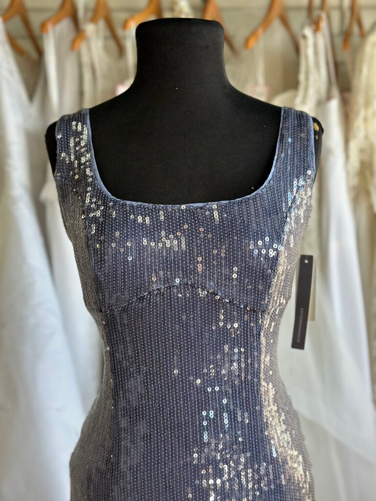 Pilcro Blue Sequin Long Formal Dress Small