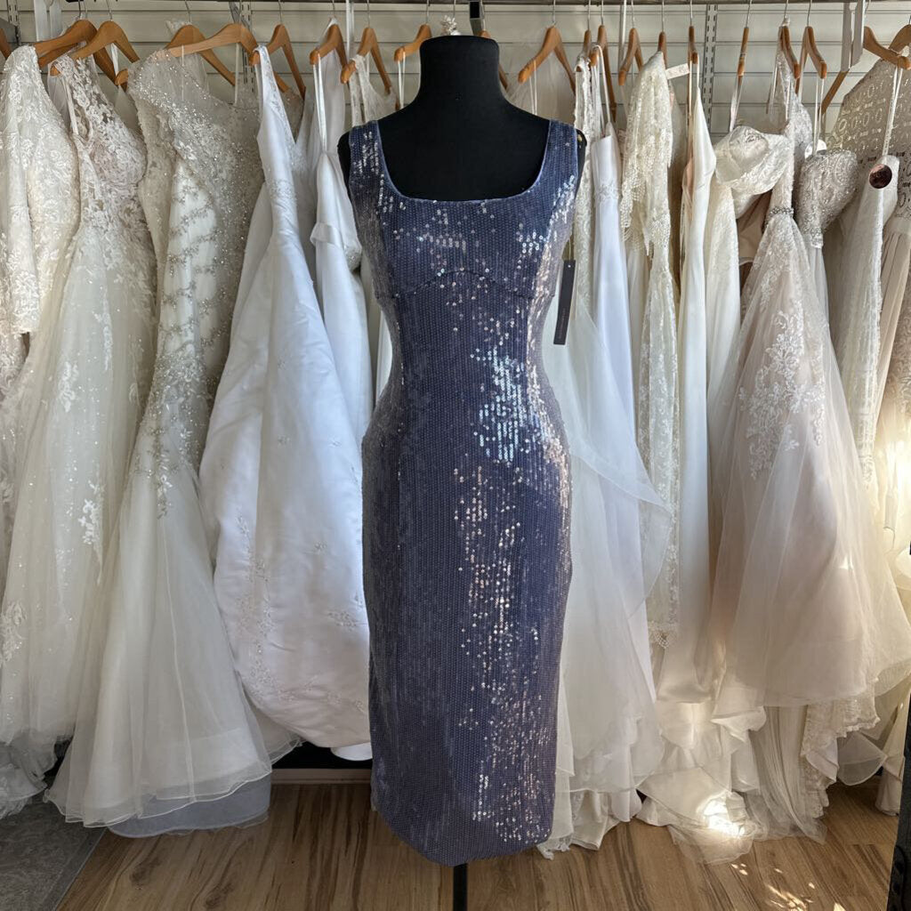 Pilcro Blue Sequin Long Formal Dress Small