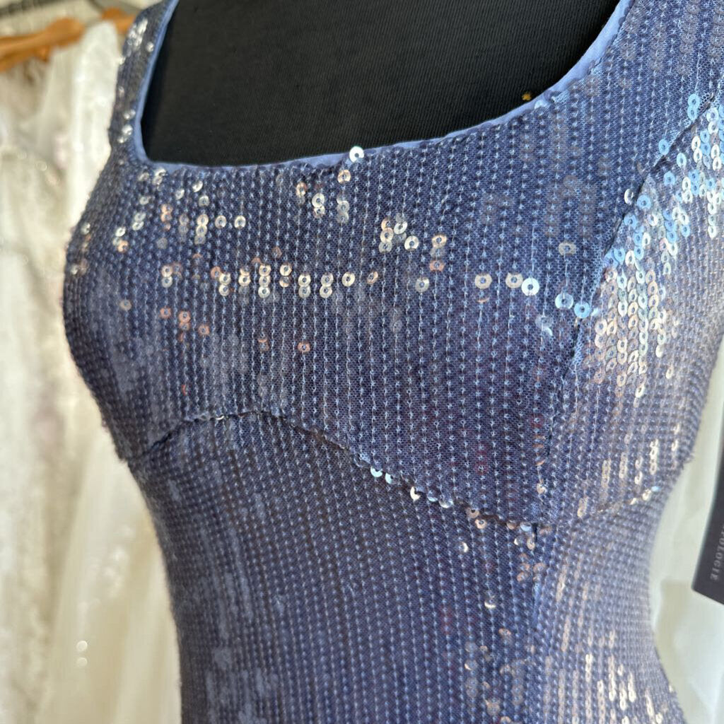 Pilcro Blue Sequin Long Formal Dress Small