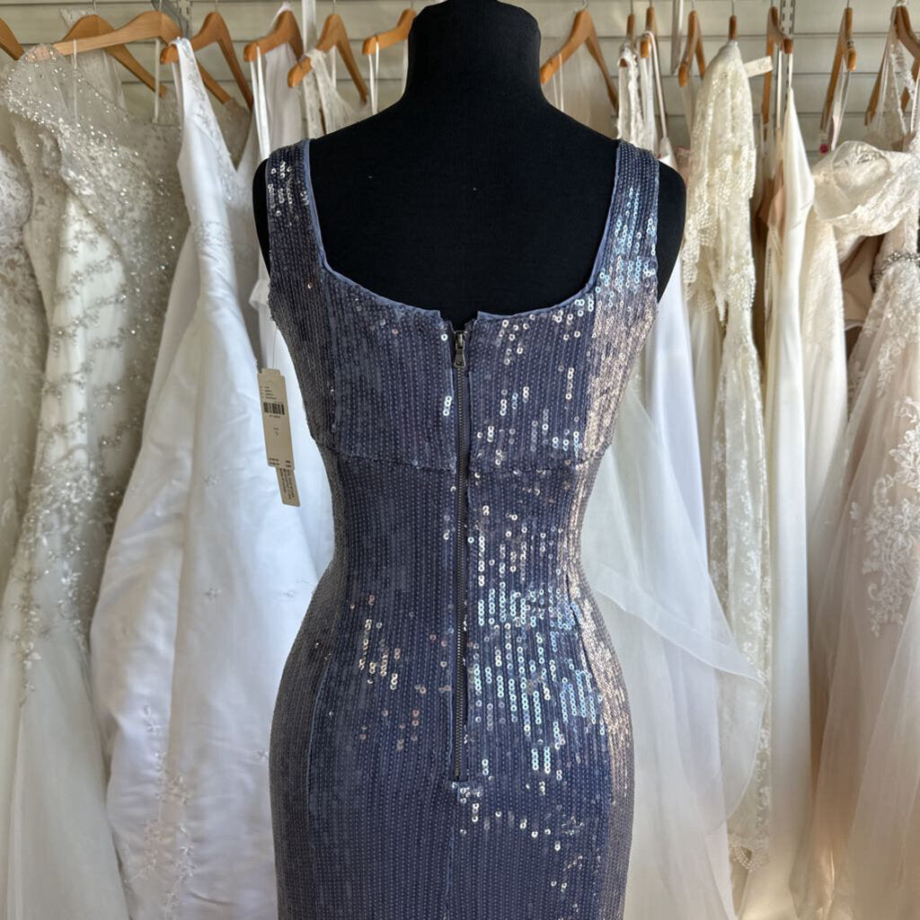 Pilcro Blue Sequin Long Formal Dress Small