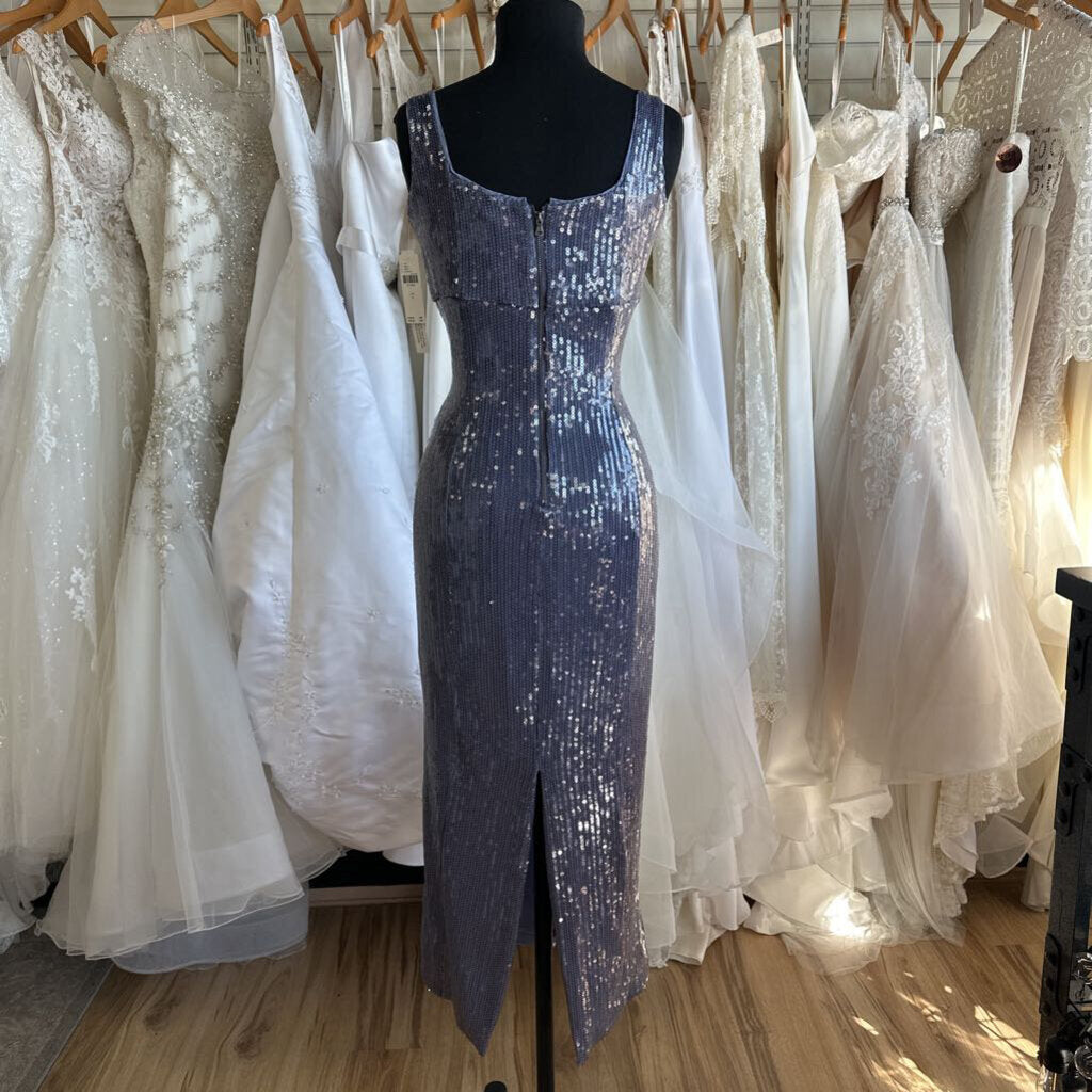 Pilcro Blue Sequin Long Formal Dress Small