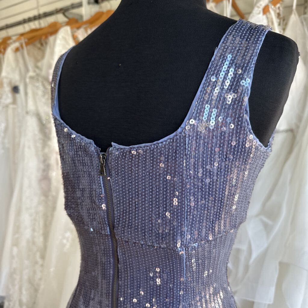 Pilcro Blue Sequin Long Formal Dress Small
