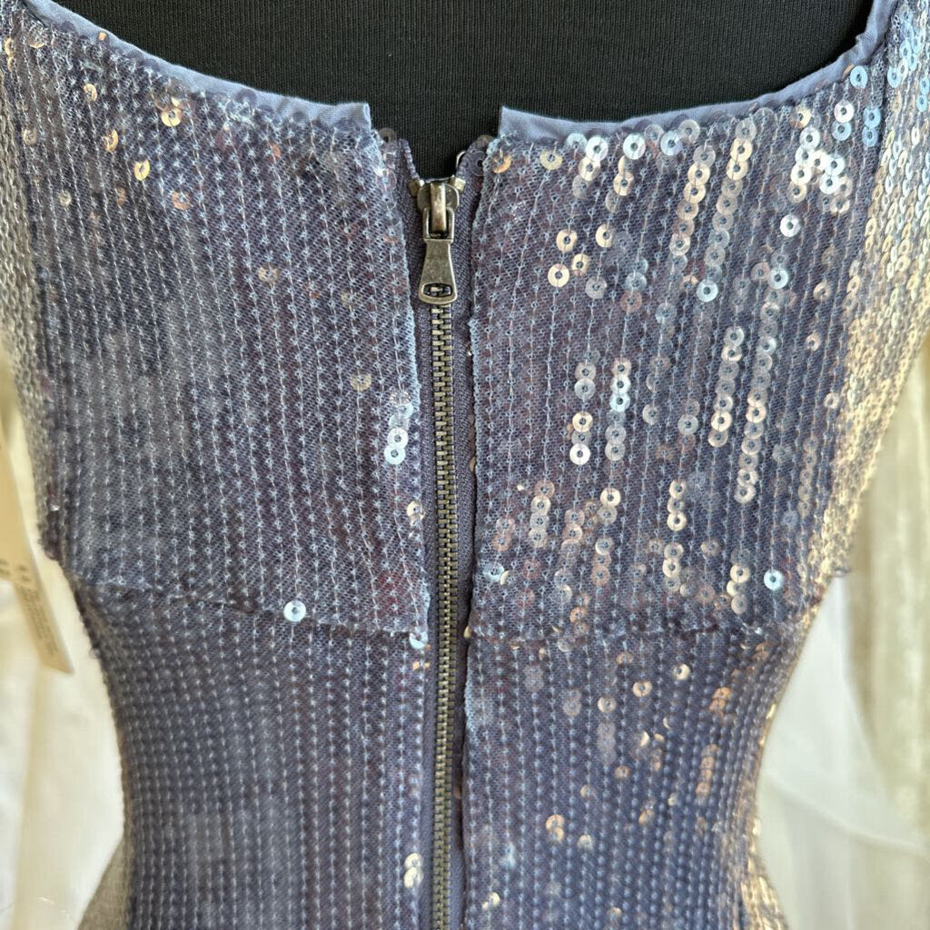 Pilcro Blue Sequin Long Formal Dress Small