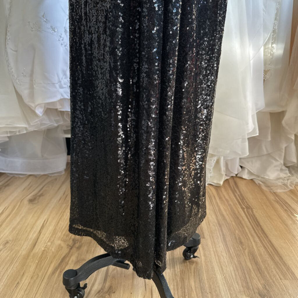 Kate Kasin Black Sequin Long Formal Dress 6
