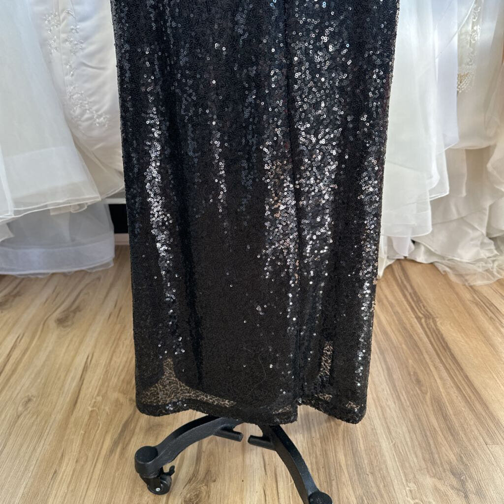 Kate Kasin Black Sequin Long Formal Dress 6