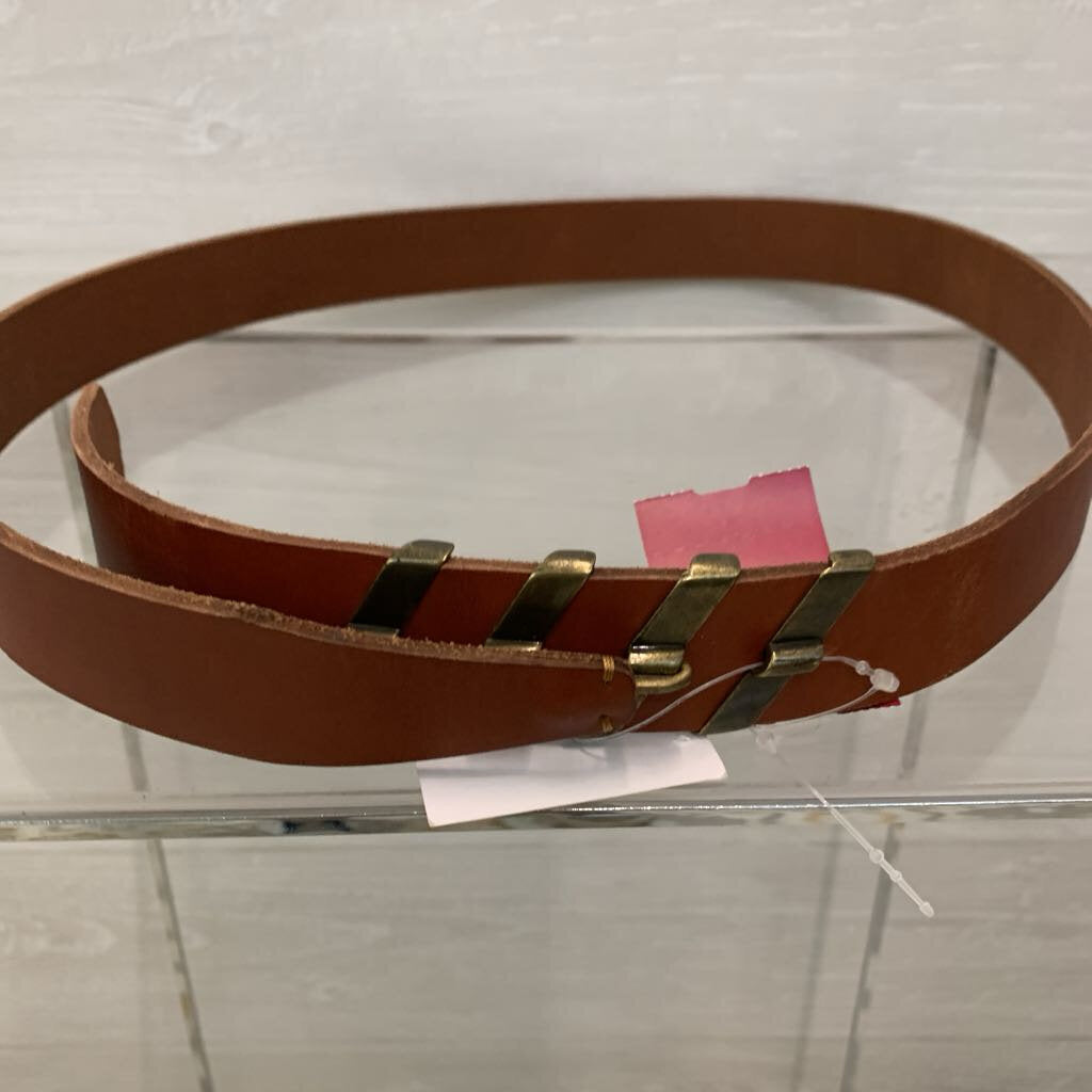 Free People Brown Leather Juno Belt Medium/ Large