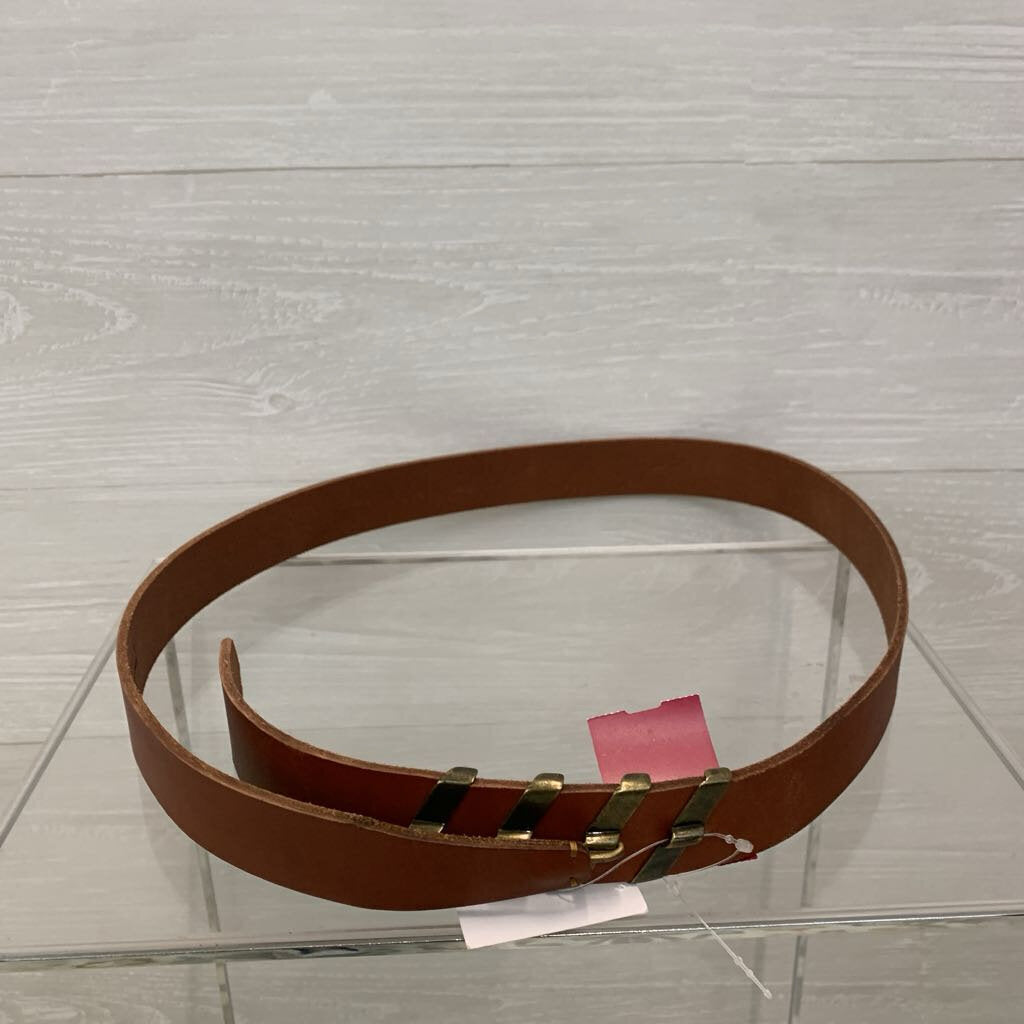 Free People Brown Leather Juno Belt Medium/ Large