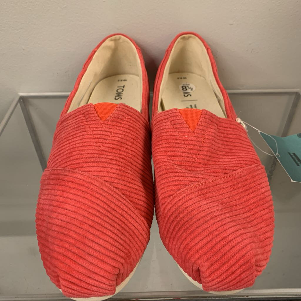 Toms Pink Corduroy Classic Slip On Shoes 8.5