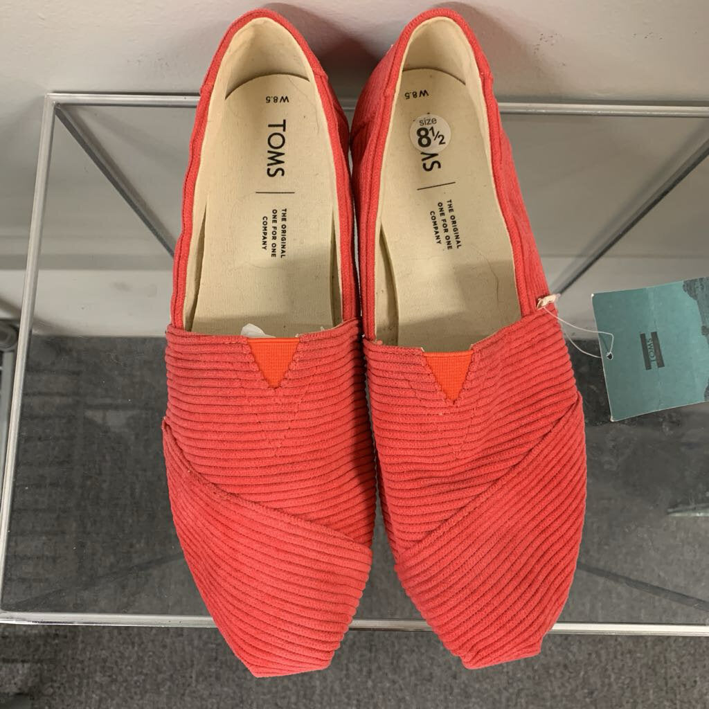 Toms Pink Corduroy Classic Slip On Shoes 8.5