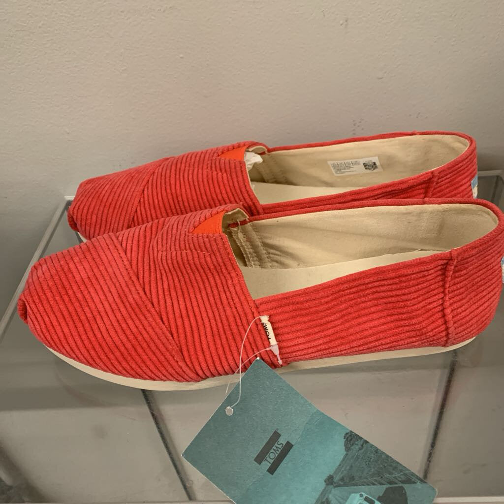 Toms Pink Corduroy Classic Slip On Shoes 8.5