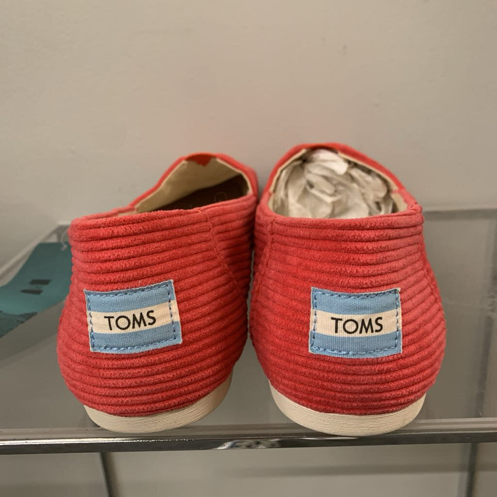 Toms Pink Corduroy Classic Slip On Shoes 8.5