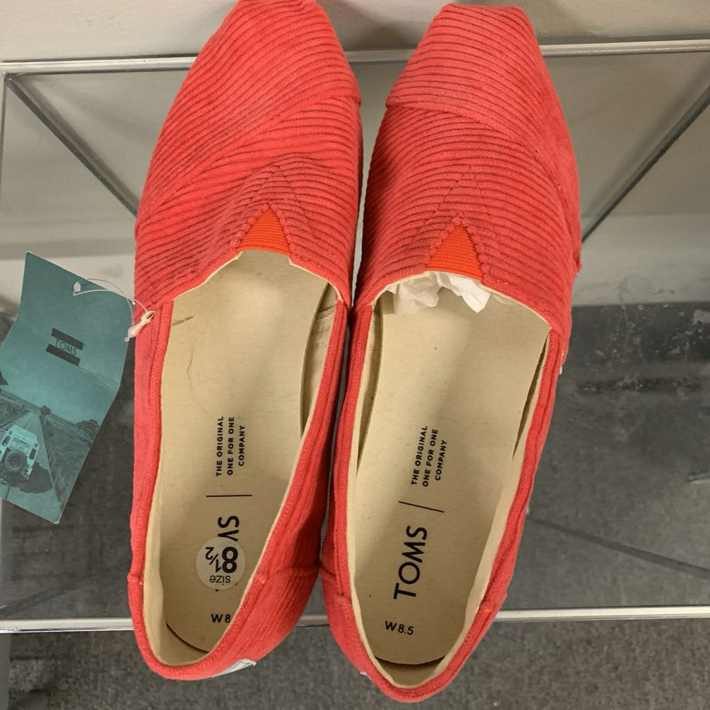Toms Pink Corduroy Classic Slip On Shoes 8.5