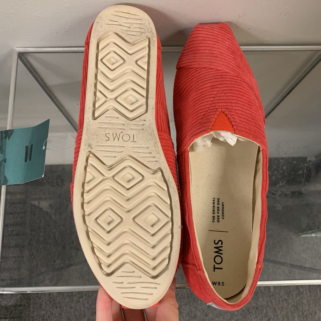 Toms Pink Corduroy Classic Slip On Shoes 8.5