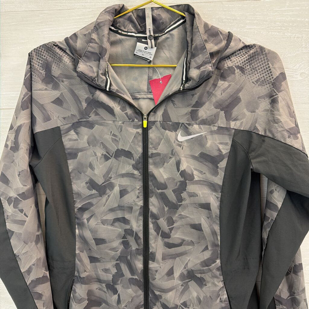 Nike Grey Print Zip Up Lightweight Jacket Medium