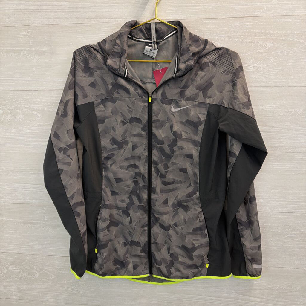 Nike Grey Print Zip Up Lightweight Jacket Medium