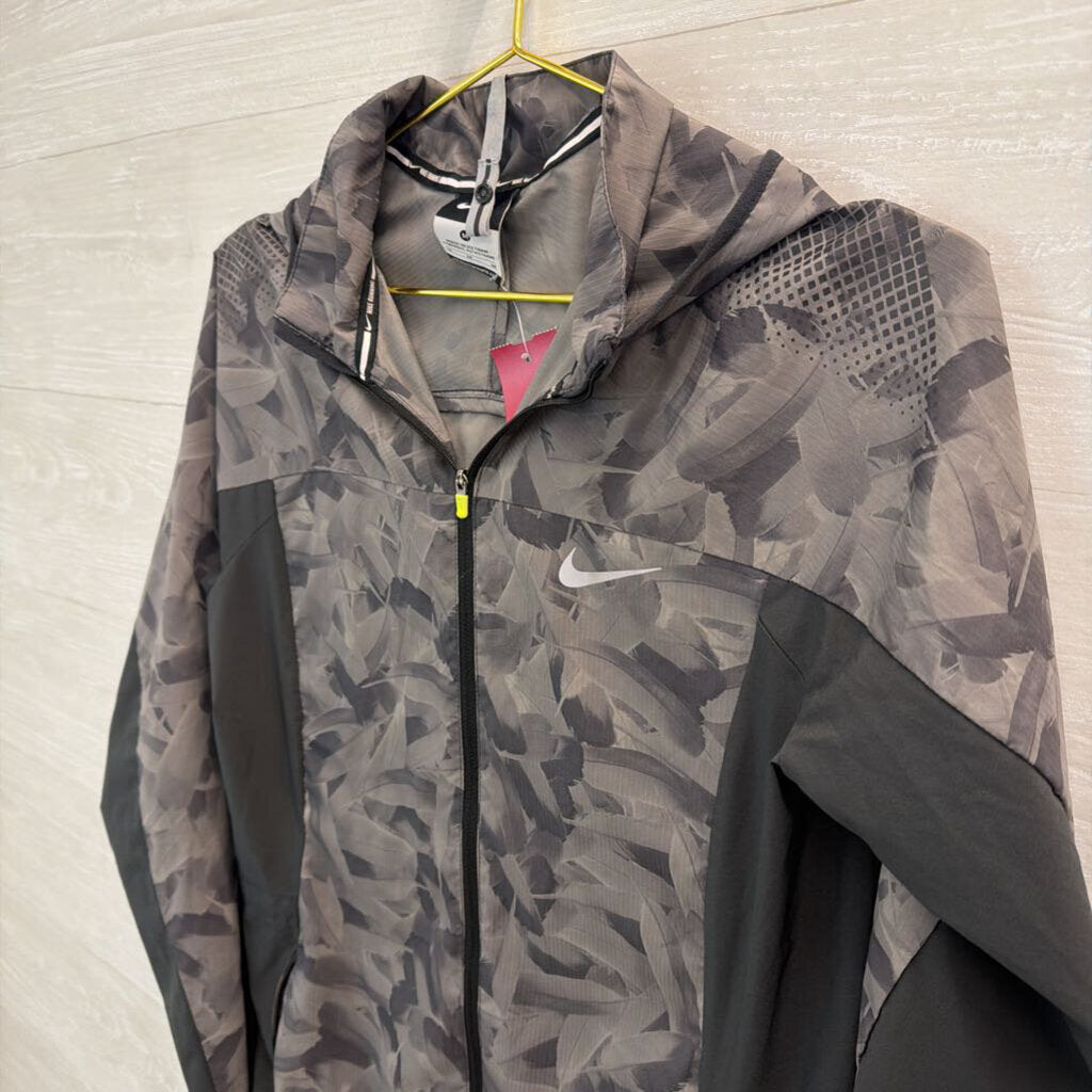 Nike Grey Print Zip Up Lightweight Jacket Medium