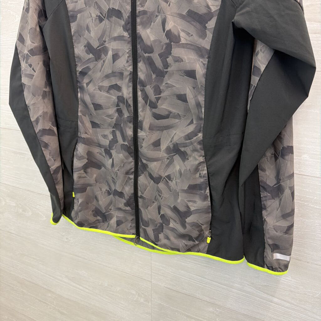 Nike Grey Print Zip Up Lightweight Jacket Medium