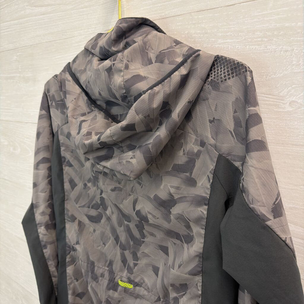Nike Grey Print Zip Up Lightweight Jacket Medium