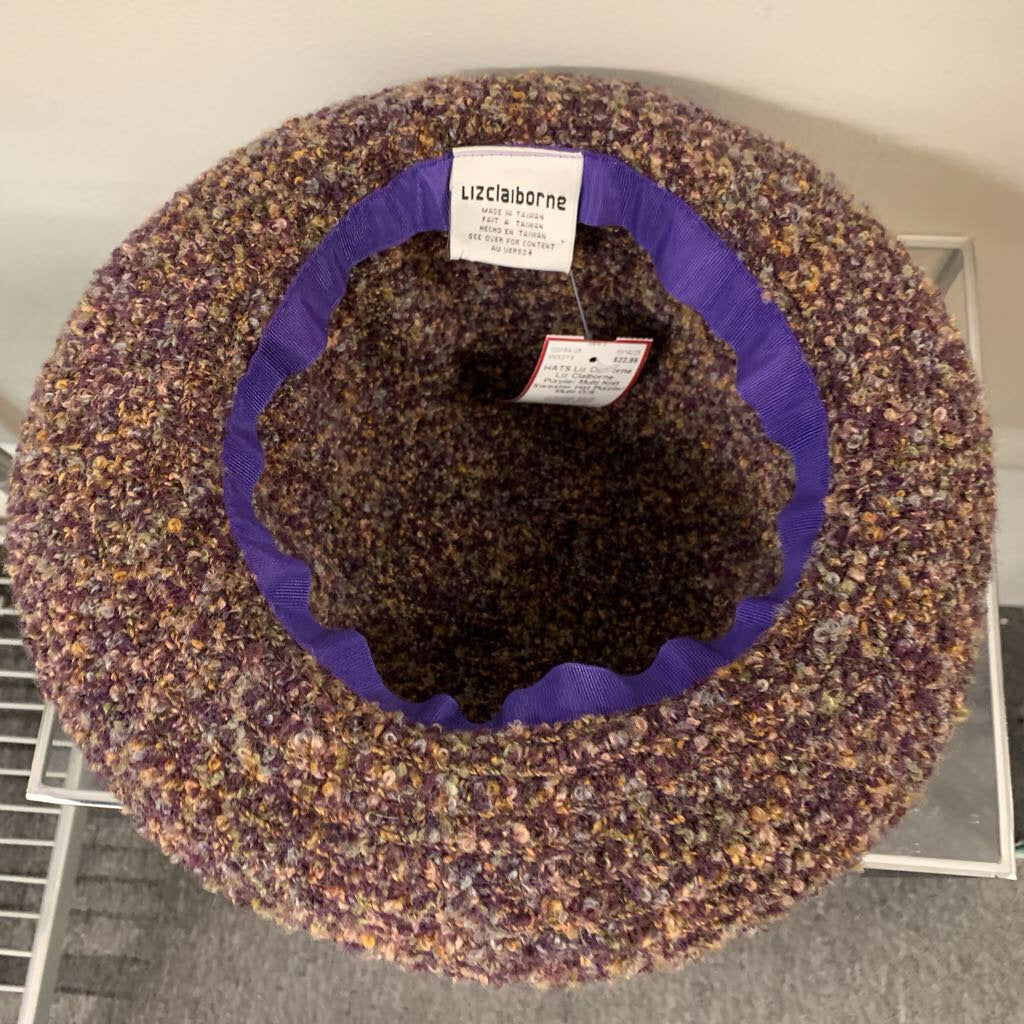 Liz Claiborne Purple/ Multi Knit Sweater Hat