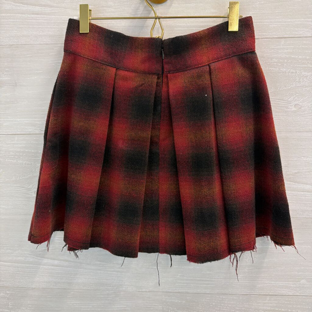 Free People Red/Black Mini Skirt