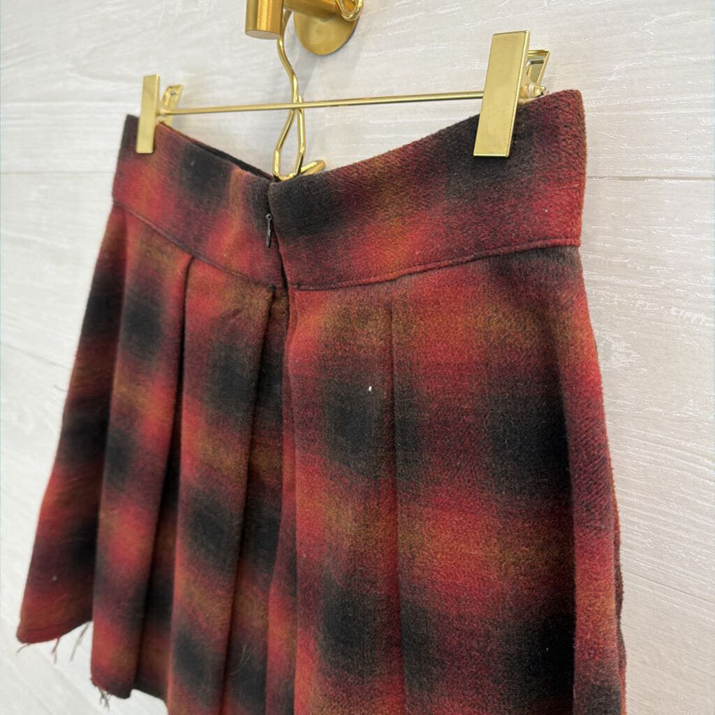 Free People Red/Black Mini Skirt