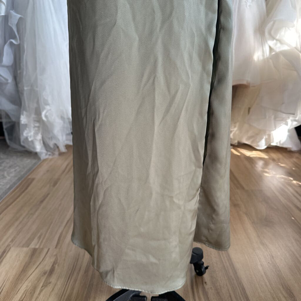 Stacees Sage One Shoulder Evening Gown
