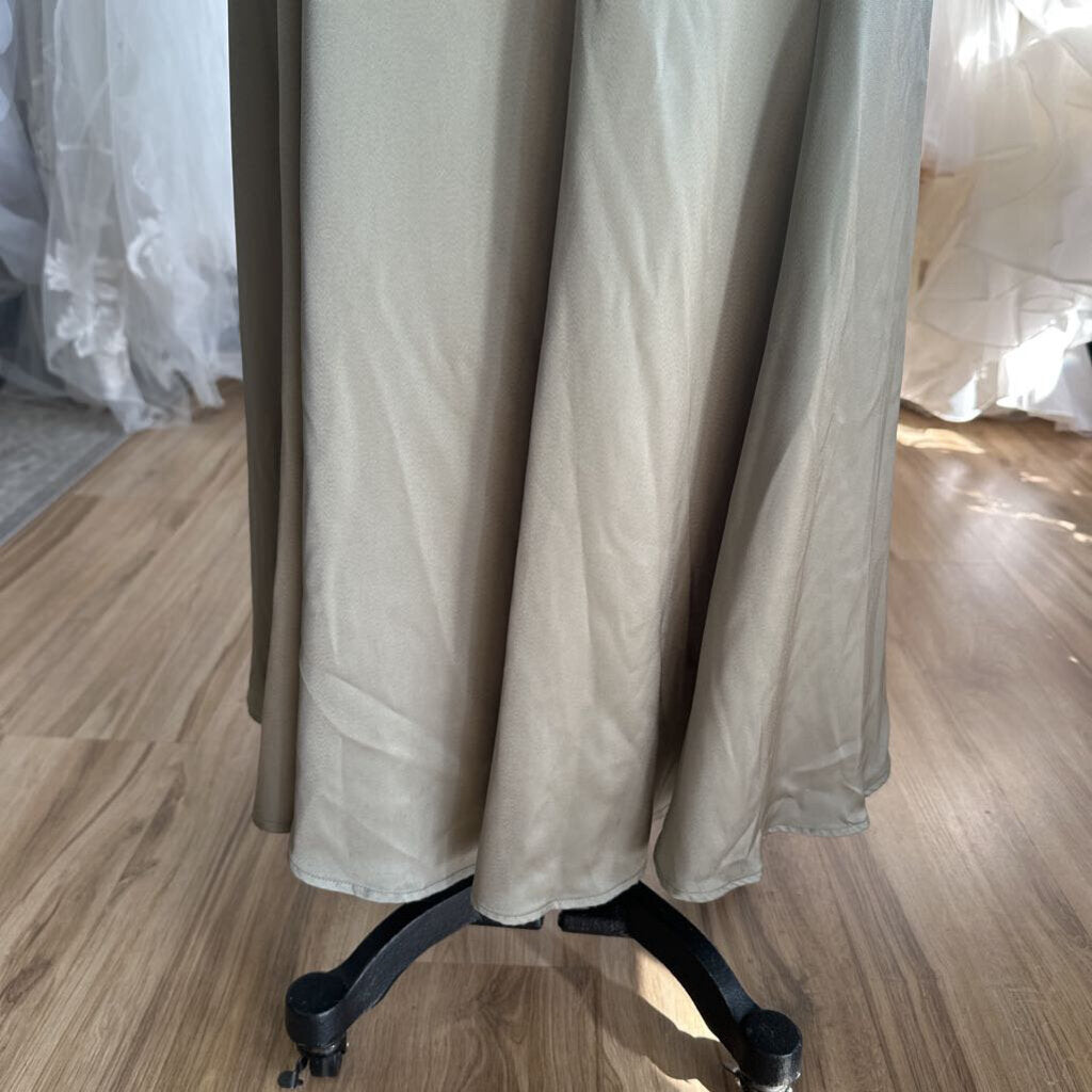 Stacees Sage One Shoulder Evening Gown