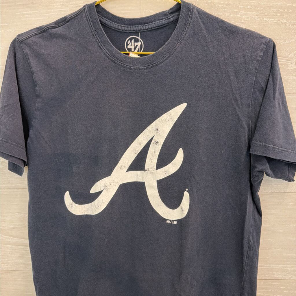Navy Atlanta Braves Graphic Tee Small