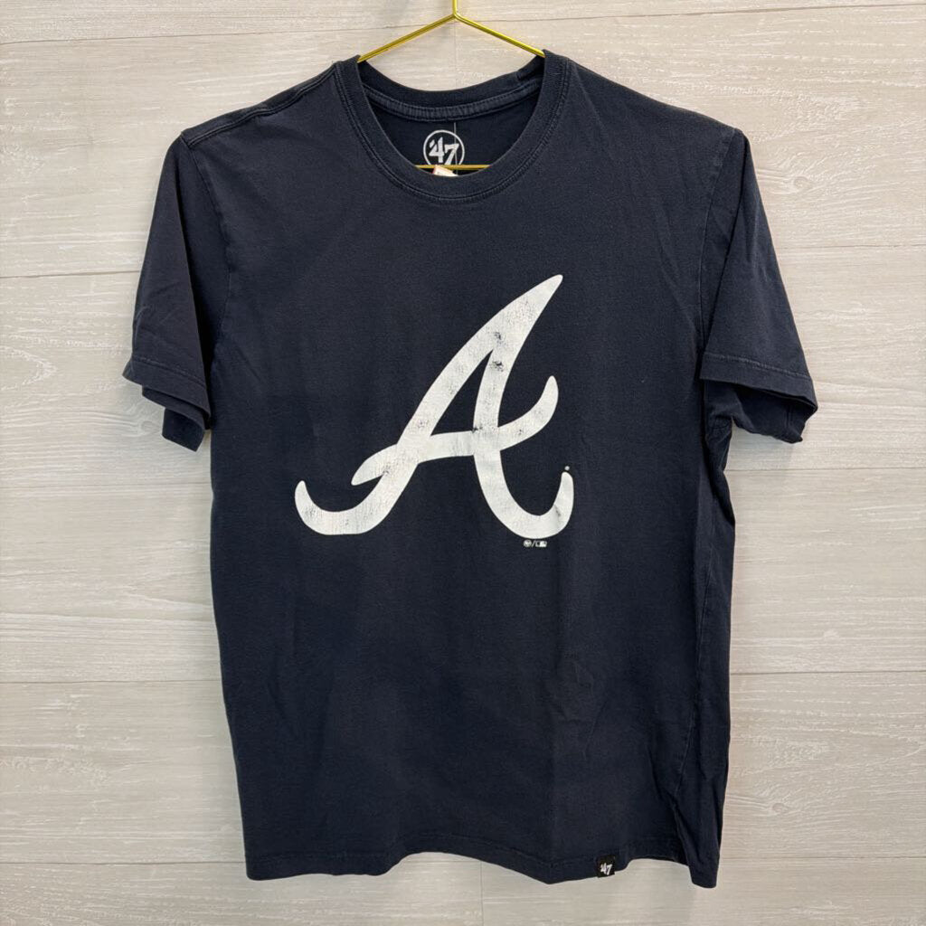 Navy Atlanta Braves Graphic Tee Small
