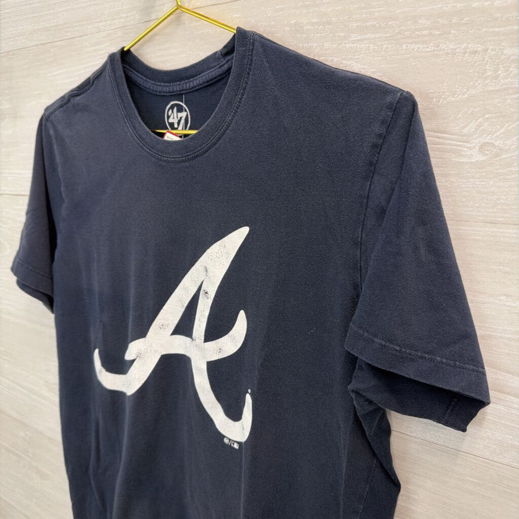 Navy Atlanta Braves Graphic Tee Small