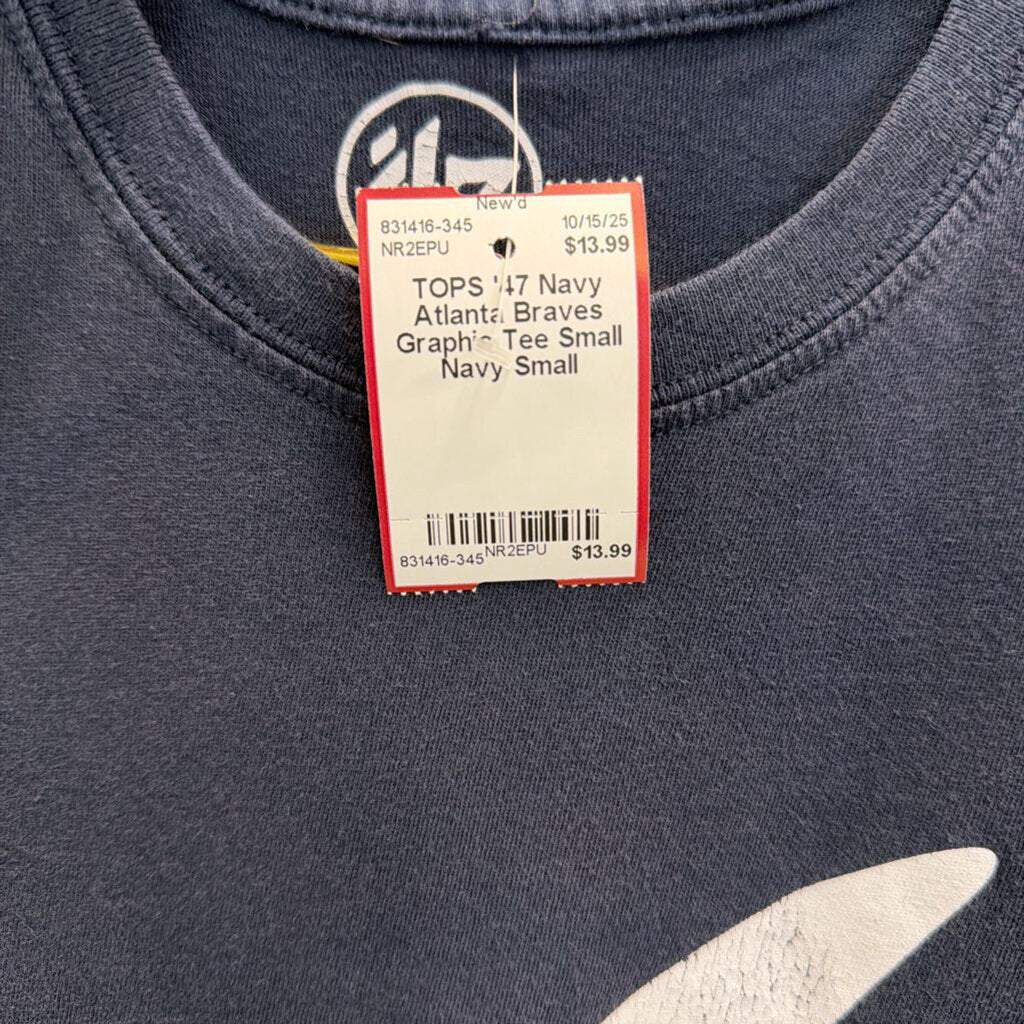Navy Atlanta Braves Graphic Tee Small