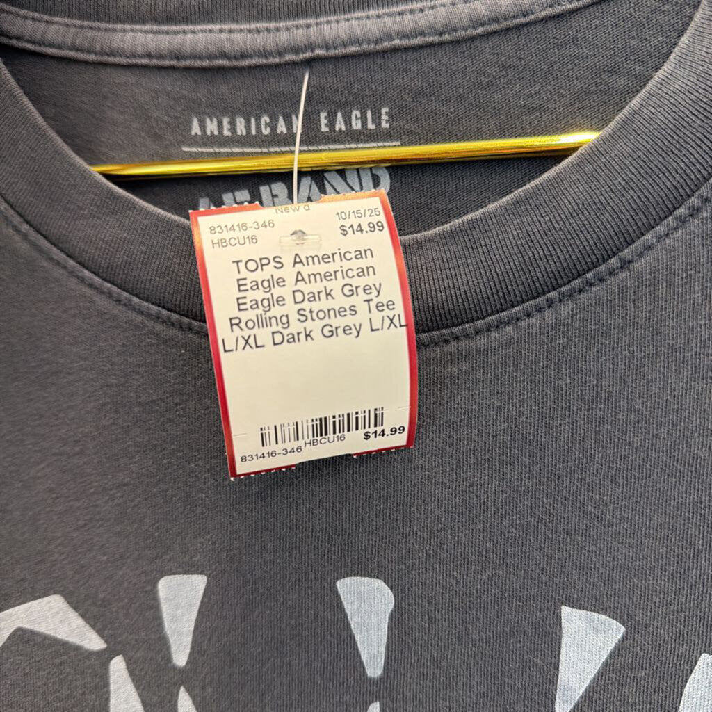 American Eagle Dark Grey Rolling Stones Tee L/XL