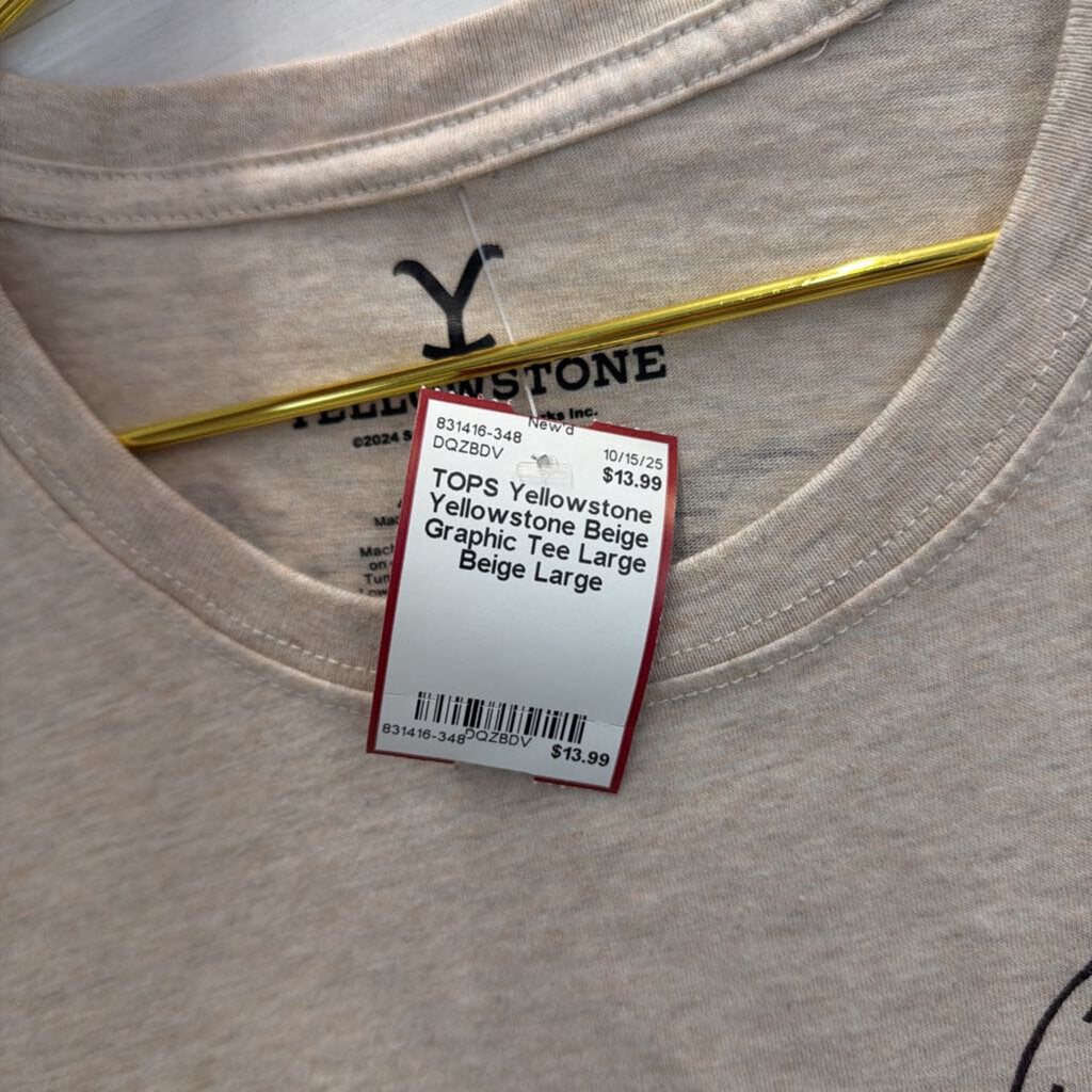 Yellowstone Beige Graphic Tee Large