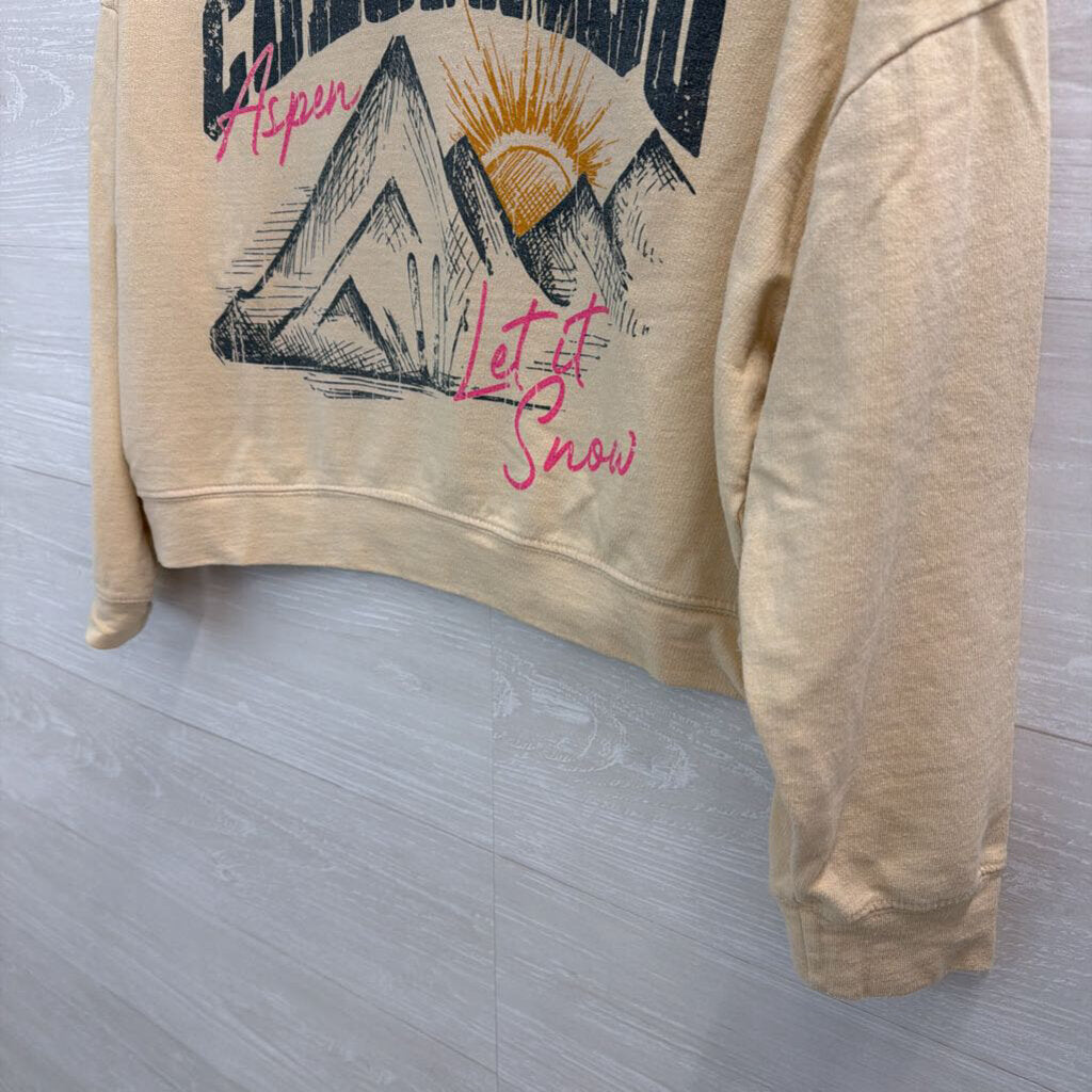 Altar'd State Cropped Graphic Sweatshirt Small
