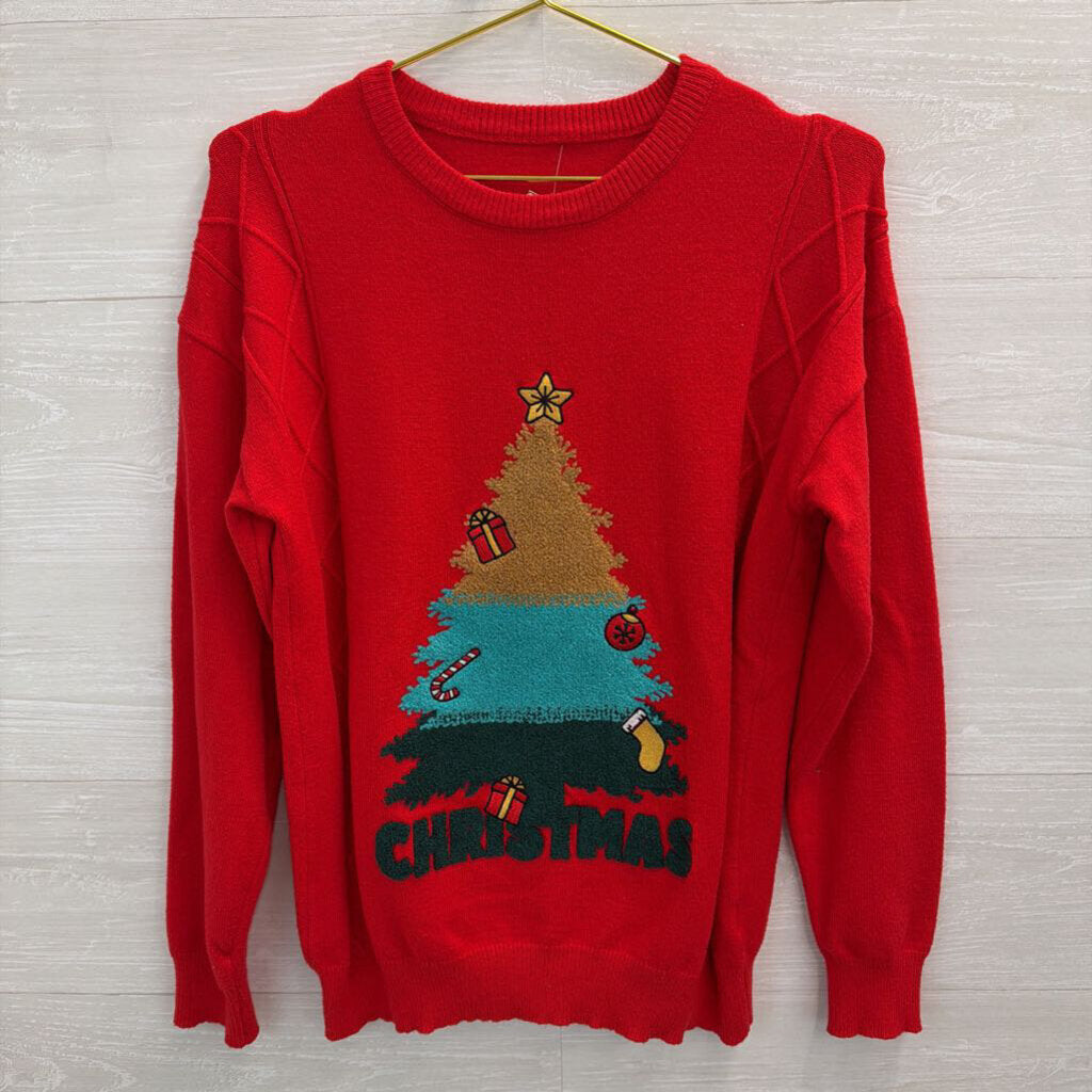Christmas Tree Sweater Red Small
