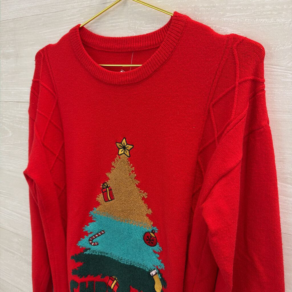 Christmas Tree Sweater Red Small