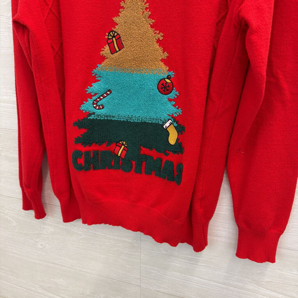 Christmas Tree Sweater Red Small