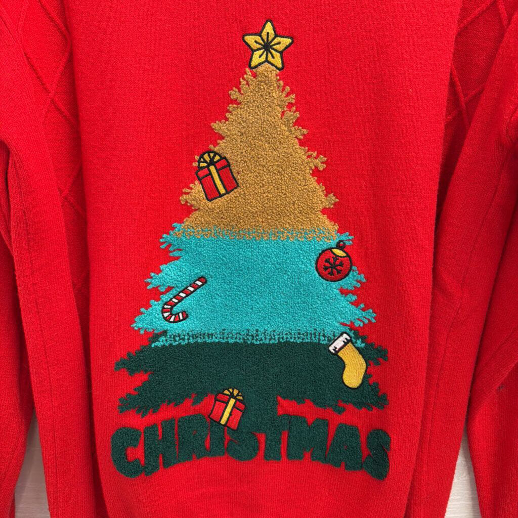 Christmas Tree Sweater Red Small