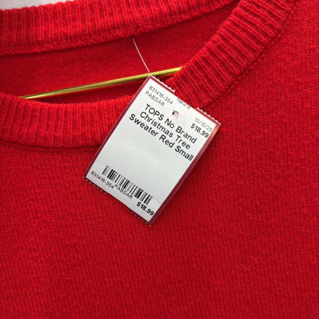 Christmas Tree Sweater Red Small