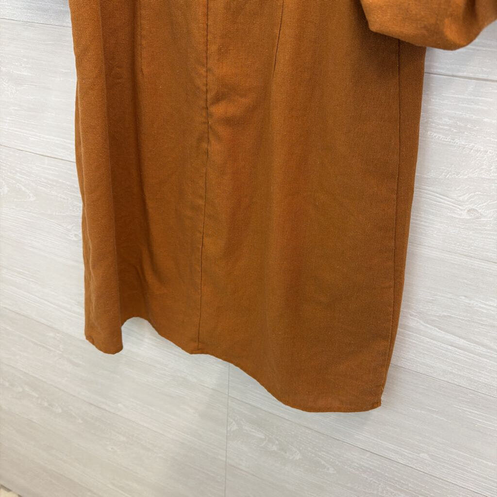 Mi Ami Rust Puff Sleeve Dress Large