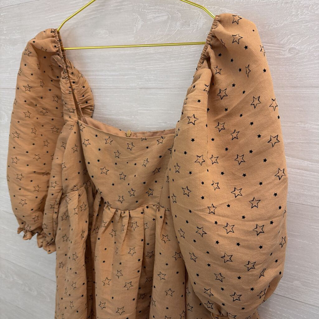 Storia Beige Puff Sleeve Dress Medium