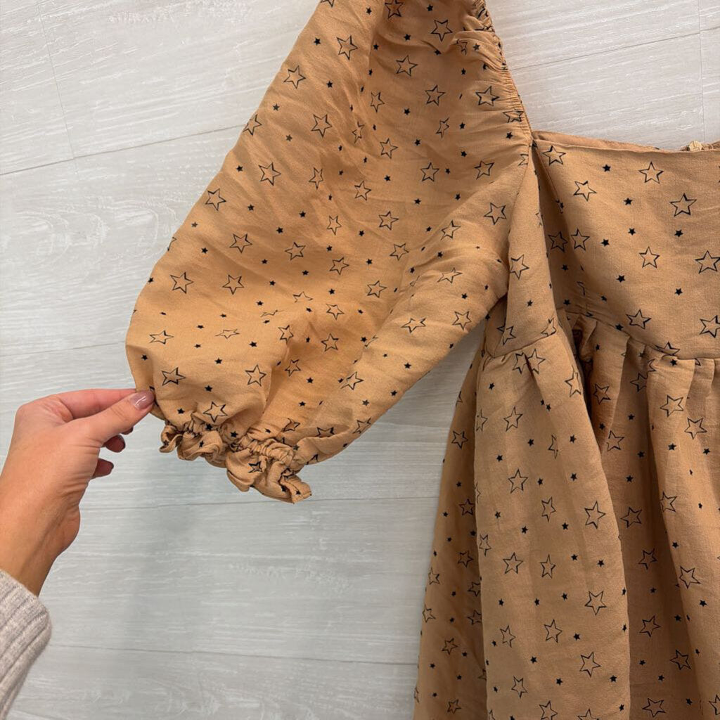 Storia Beige Puff Sleeve Dress Medium