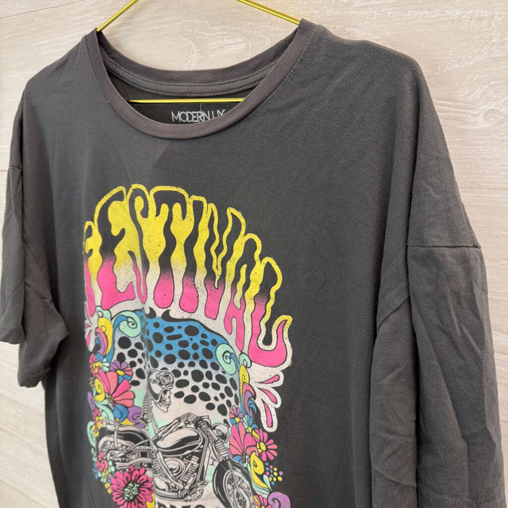 Festival Rocks Graphic Tee Grey/Multi L/XL