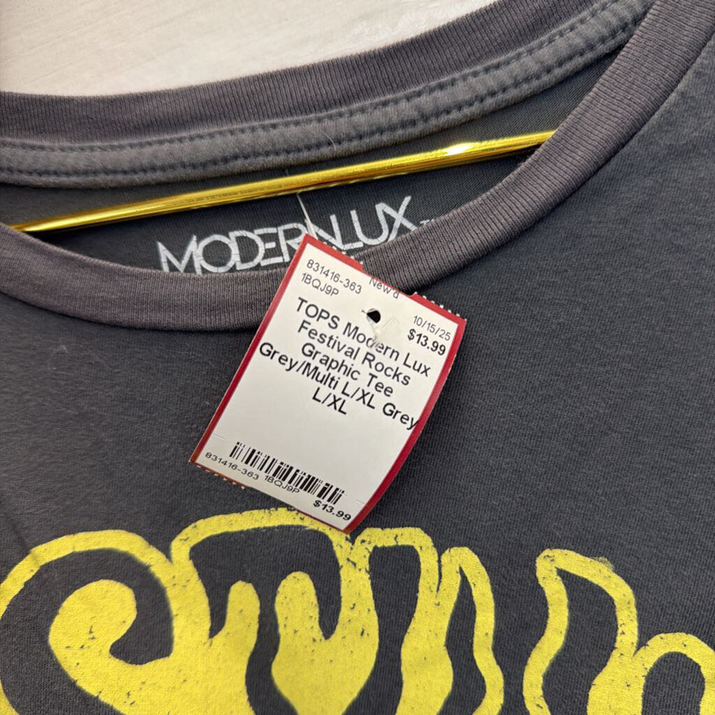 Festival Rocks Graphic Tee Grey/Multi L/XL