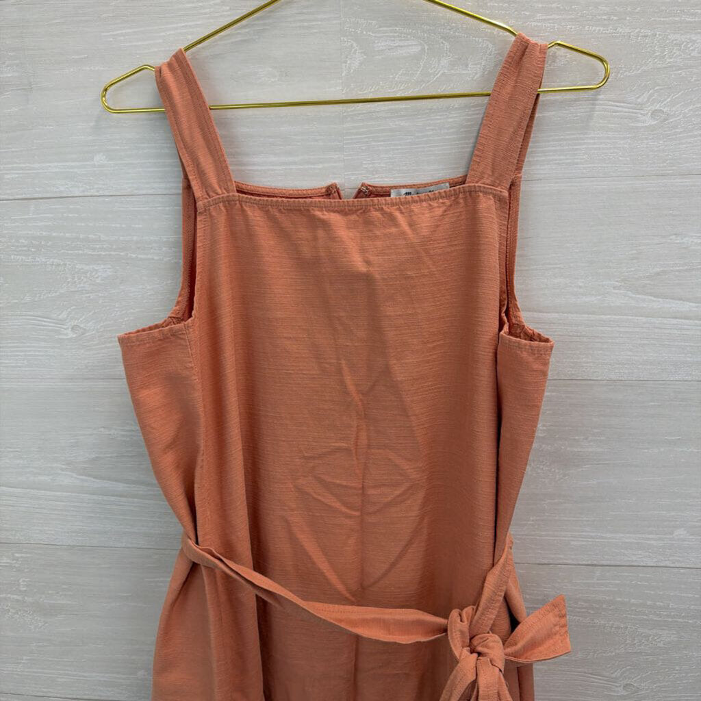 Madewell Apron Tie-Waist Salmon Midi Dress 14