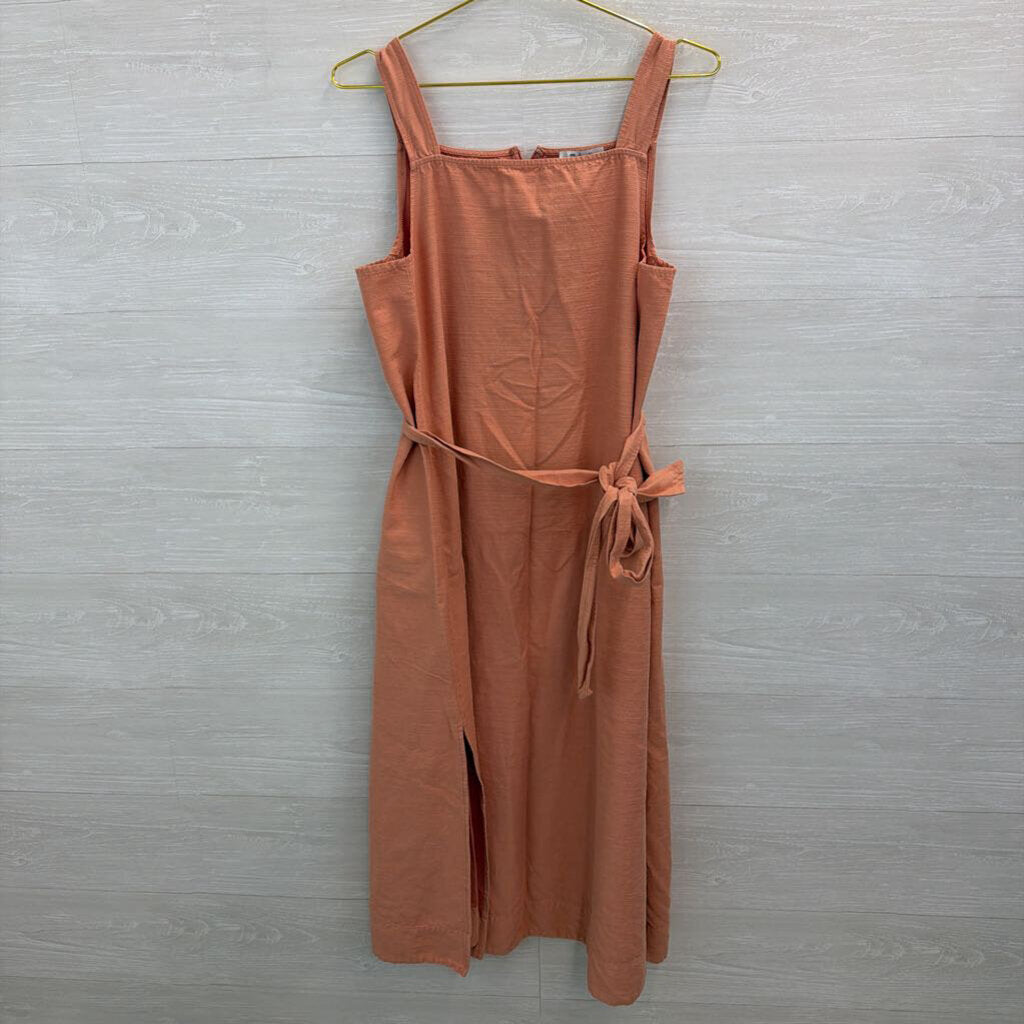 Madewell Apron Tie-Waist Salmon Midi Dress 14