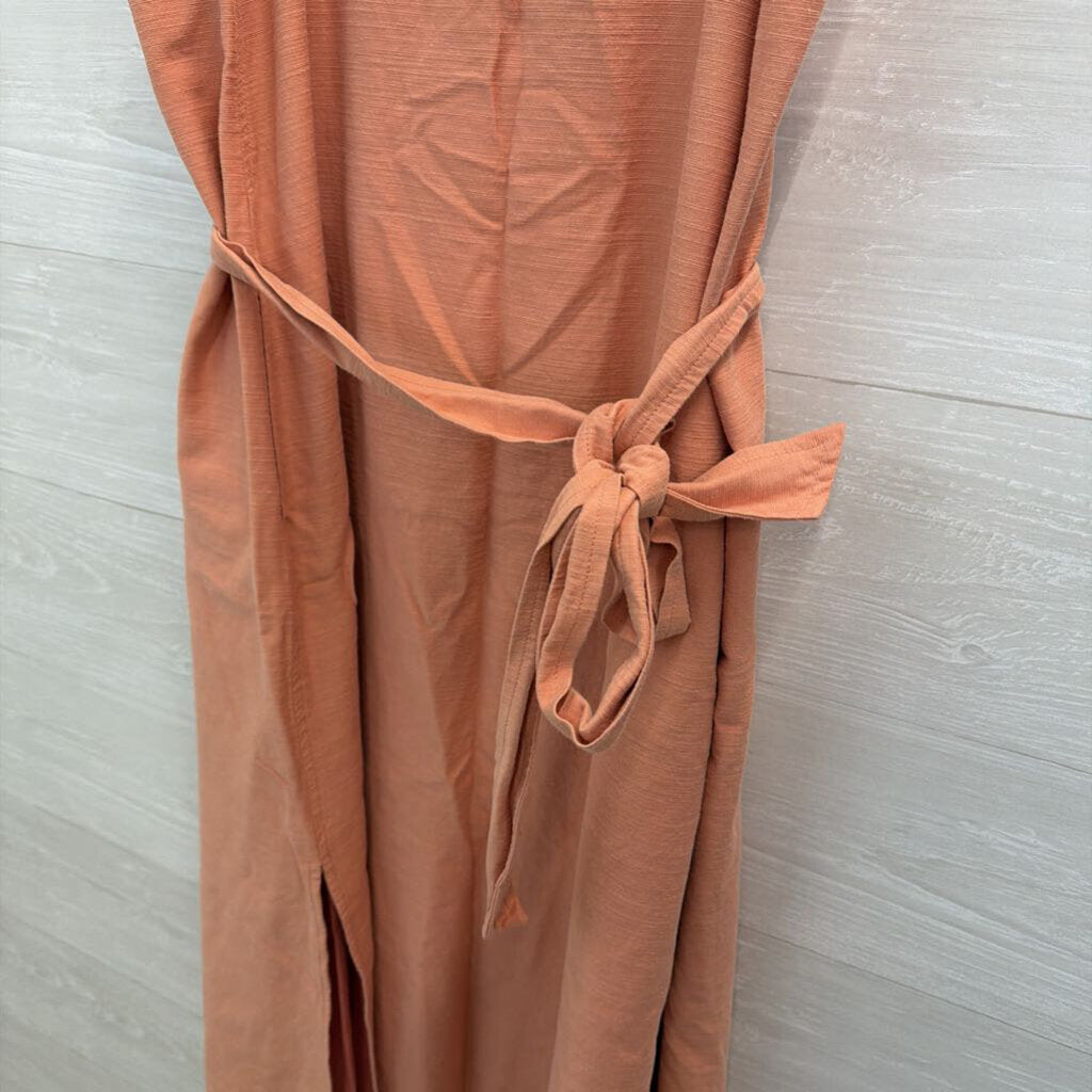 Madewell Apron Tie-Waist Salmon Midi Dress 14