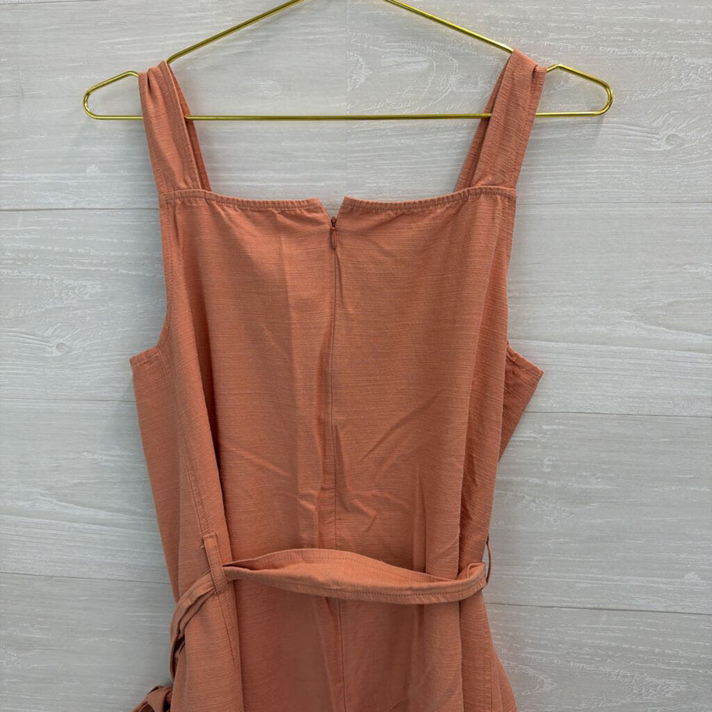 Madewell Apron Tie-Waist Salmon Midi Dress 14