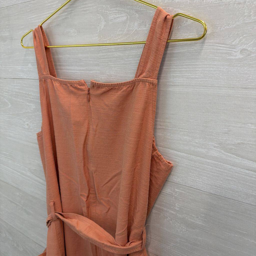Madewell Apron Tie-Waist Salmon Midi Dress 14
